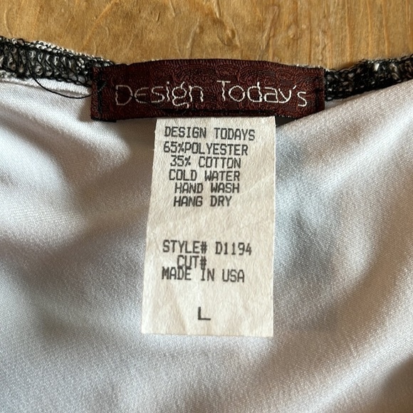 NWT Design Today's Net Bubble 3/4 Sleeve Dress Mesh Gray & White L - Picture 10 of 12